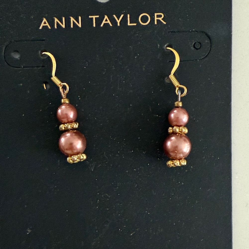 Ann Taylor Gold and Copper Beaded Earrings